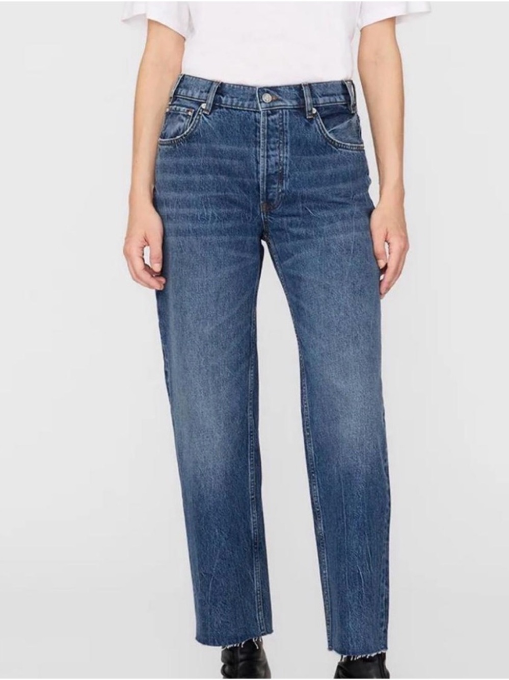 Anine Bing Straight Leg Jeans - Denim Blue